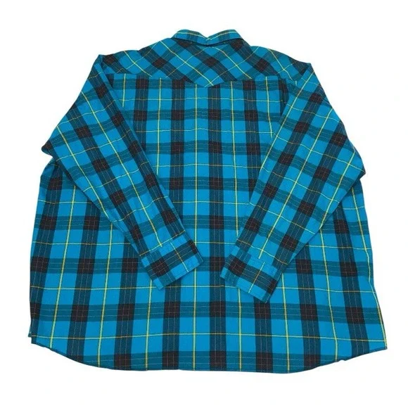 Wrangler Western Shirt Mens 2XL Big Man Blue Pearl Snap Plaid Button Down VTG - Picture 3 of 9